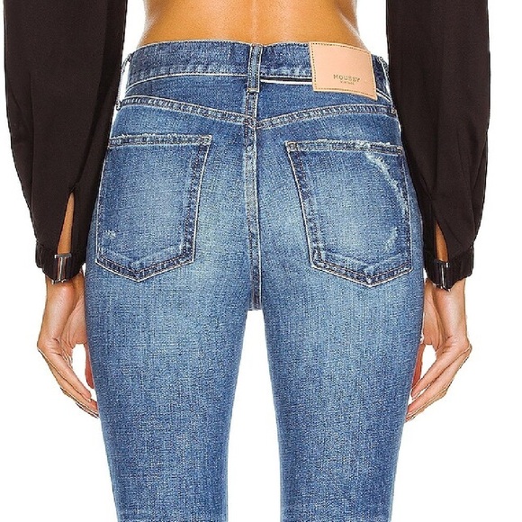 Moussy Vintage Hammond Skinny Jeans Distressed Raw Hem Denim Size 25 - Picture 12 of 14